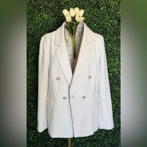 Nanette Lepore White Blazer with Gold Buttons